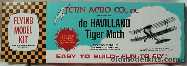 Tern Aero De Havilland Tiger Moth - Rubber Powered Flying Airplane Model, 105-250 plastic model kit